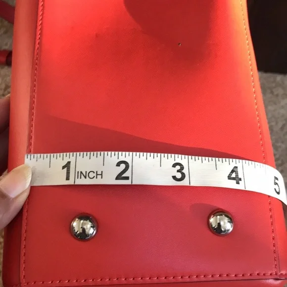 Vera Bradley dark orangish red faux leather zippered satchel. - Picture 11 of 12